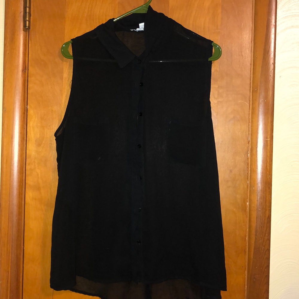 Black see through dress shirt